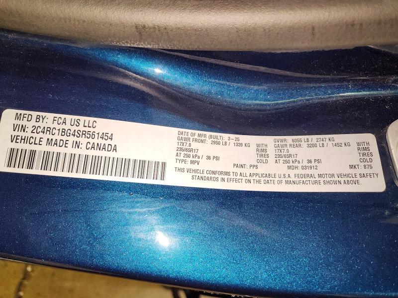 Aukcja sprzedaży 2025 Chrysler Pacifica, vin: 2C4RC1BG4SR561454, numer aukcji: 64757046