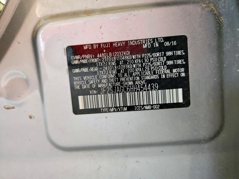 2017 Subaru Forester მანქანა იყიდება აუქციონზე, vin: JF2SJAGC6HH454439, აუქციონის ნომერი: 66139416