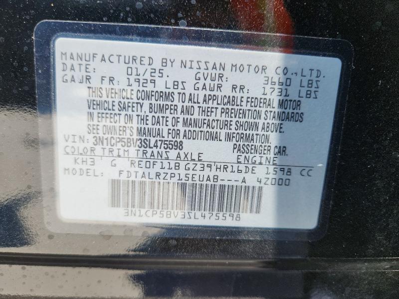Продаж на аукціоні авто 2025 Nissan Kicks Play, vin: 3N1CP5BV3SL475598, номер лоту: 63321586