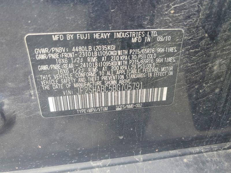 Aukcja sprzedaży 2011 Subaru Forester, vin: JF2SHABC5BG705791, numer aukcji: 65389136