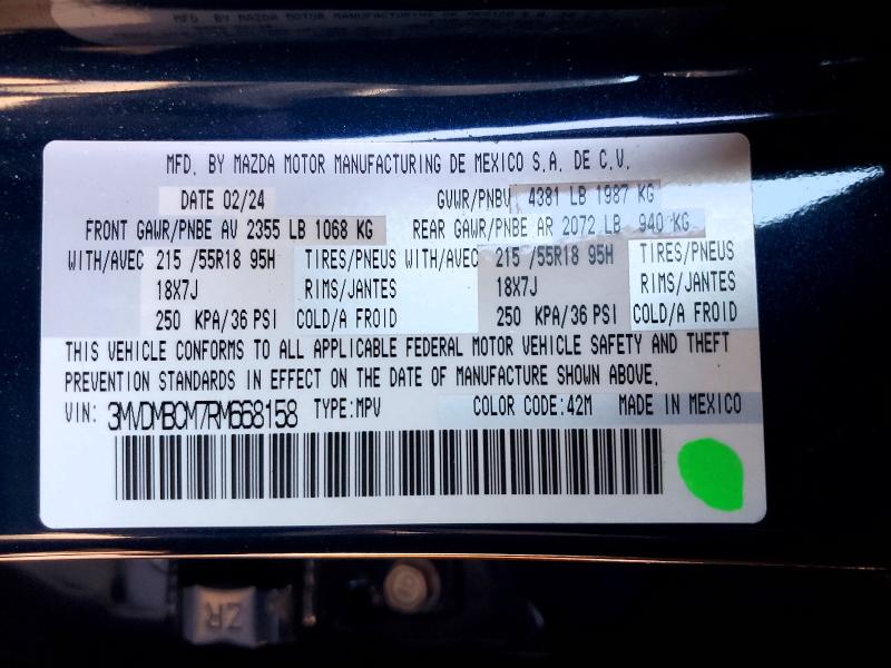 Aukcja sprzedaży 2024 Mazda Cx-30, vin: 3MVDMBCM7RM668158, numer aukcji: 65483626