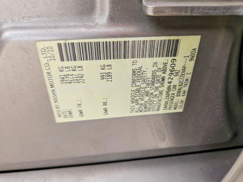 Продажа на аукционе авто 2011 Nissan Altima, vin: 1N4AL2AP6BN429609, номер лота: 65230886