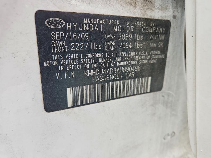 Aukcja sprzedaży 2010 Hyundai Elantra, vin: KMHDU4AD3AU890496, numer aukcji: 65092666