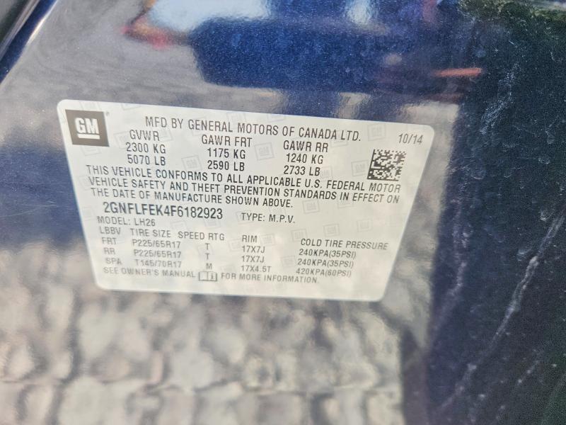 Aukcja sprzedaży 2015 Chevrolet Equinox, vin: 2GNFLFEK4F6182923, numer aukcji: 65013586