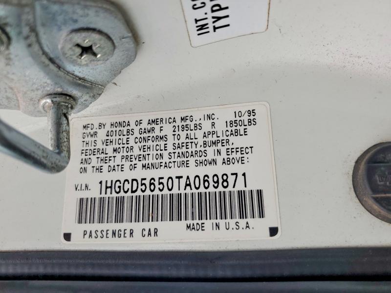 Aukcja sprzedaży 1996 Honda Accord, vin: 1HGCD5650TA069871, numer aukcji: 63593686