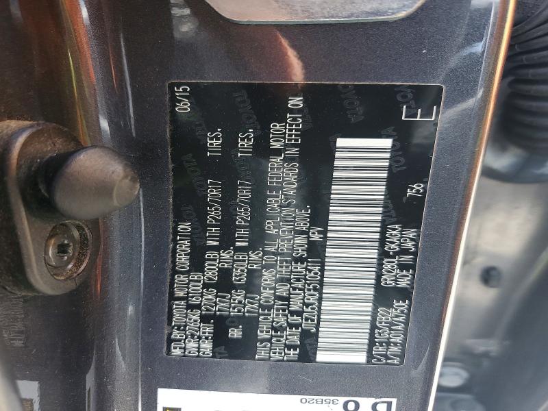 Aukcja sprzedaży 2015 Toyota 4runner, vin: JTEZU5JR0F5105411, numer aukcji: 63473676