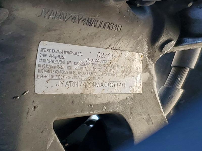 Auction sale of the 2021 Yamaha Mtt09, vin: JYARN74Y4MA000340, lot number: 65161976