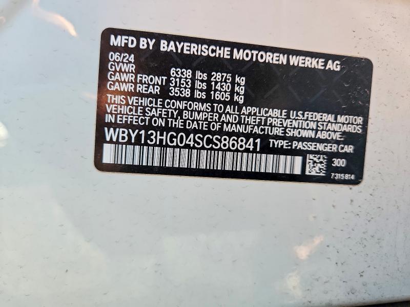 66488946 :رقم المزاد ، WBY13HG04SCS86841 vin ، 2025 Bmw I5 مزاد بيع