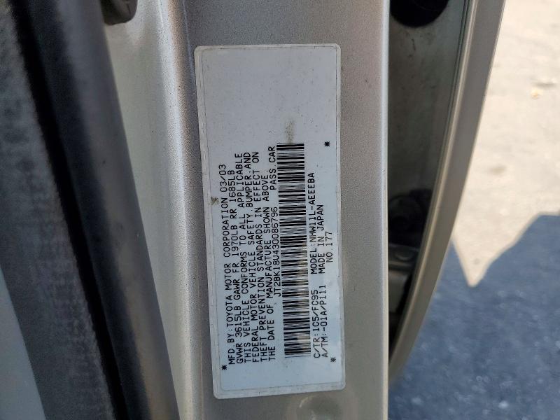 64845356 :رقم المزاد ، JT2BK18U430086796 vin ، 2003 Toyota Prius مزاد بيع