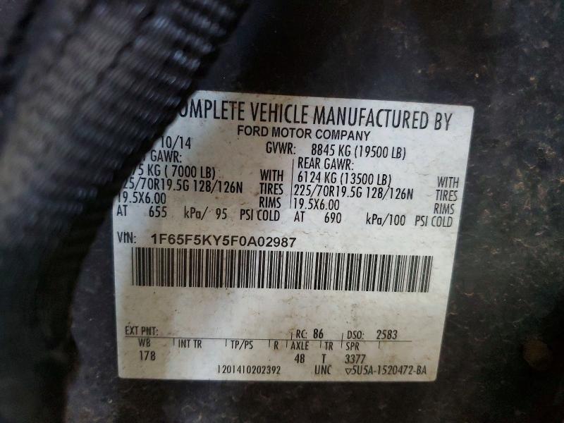 Продажа на аукционе авто 2015 Ford F59, vin: 1F65F5KY5F0A02987, номер лота: 70570436