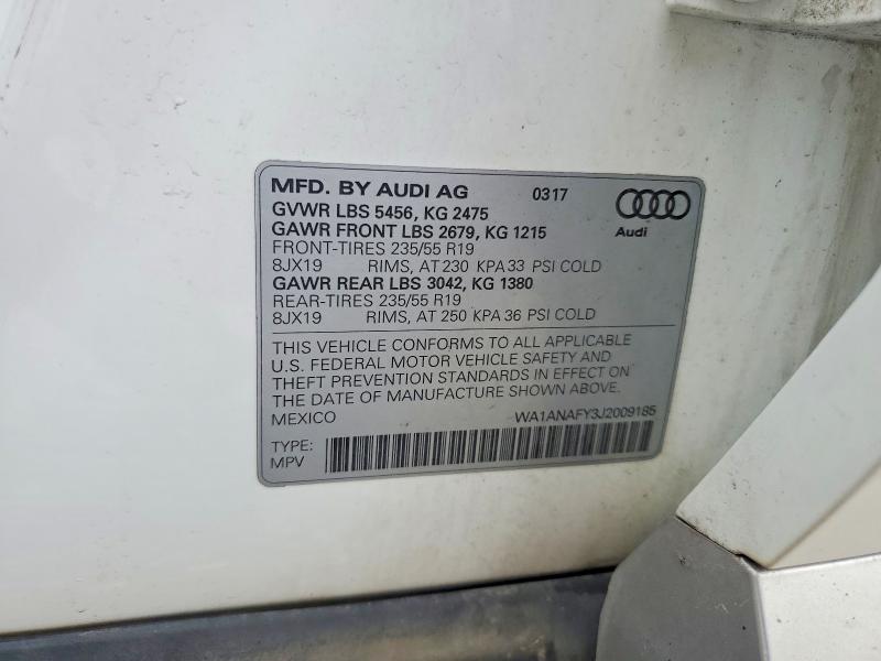 Продажа на аукционе авто 2018 Audi Q5, vin: WA1ANAFY3J2009185, номер лота: 66495646