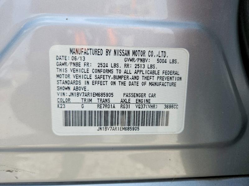 62570096 :رقم المزاد ، JN1BV7AR1EM685905 vin ، 2014 Infiniti Q50 مزاد بيع