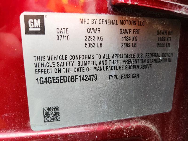Aukcja sprzedaży 2011 Buick Lacrosse, vin: 1G4GE5ED0BF142479, numer aukcji: 67157936