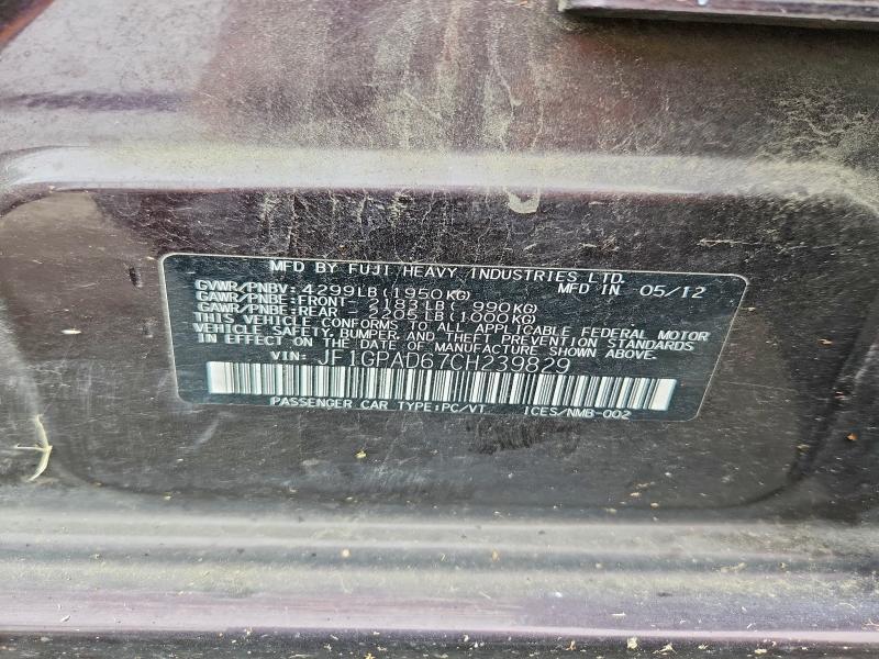 Продажа на аукционе авто 2012 Subaru Impreza, vin: JF1GPAD67CH239829, номер лота: 64800926