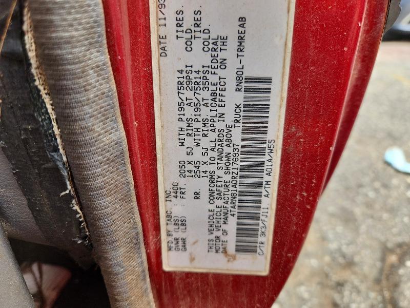 65678886 :رقم المزاد ، 4TARN81A0RZ176937 vin ، 1994 Toyota Pickup مزاد بيع
