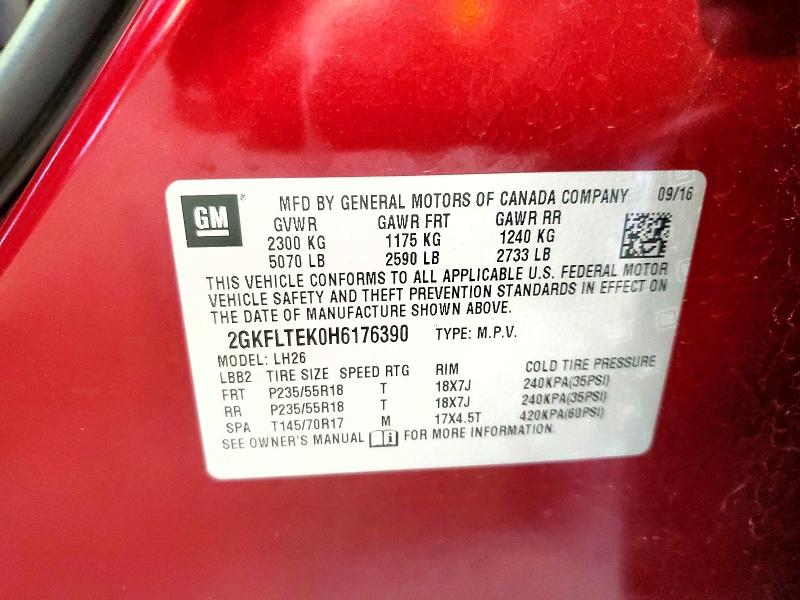Продаж на аукціоні авто 2017 Gmc Terrain, vin: 2GKFLTEK0H6176390, номер лоту: 66484716