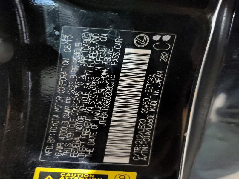 66631586 :رقم المزاد ، JTHBK1GG6D2080215 vin ، 2013 Lexus Es مزاد بيع