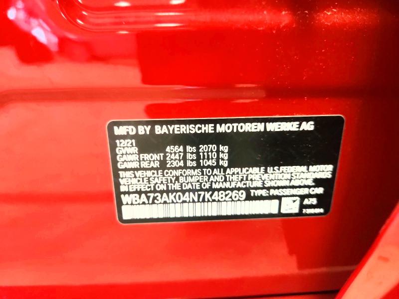 2022 Bmw 228xi მანქანა იყიდება აუქციონზე, vin: WBA73AK04N7K48269, აუქციონის ნომერი: 60497576