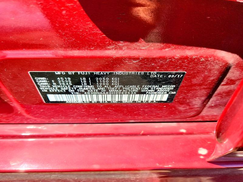 Aukcja sprzedaży 2017 Subaru Legacy, vin: 4S3BNAA60H3060535, numer aukcji: 62838616