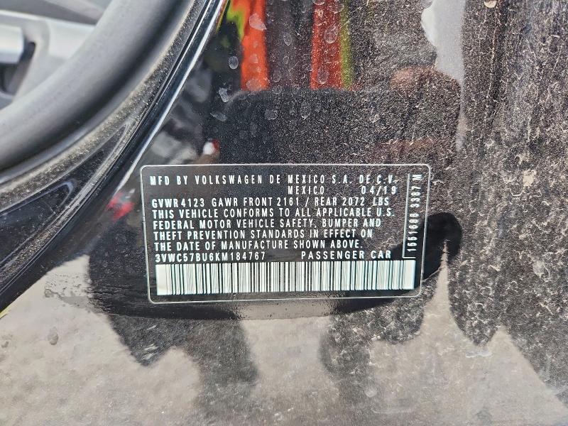 Продажа на аукционе авто 2019 Volkswagen Jetta, vin: 3VWC57BU6KM184767, номер лота: 65099406