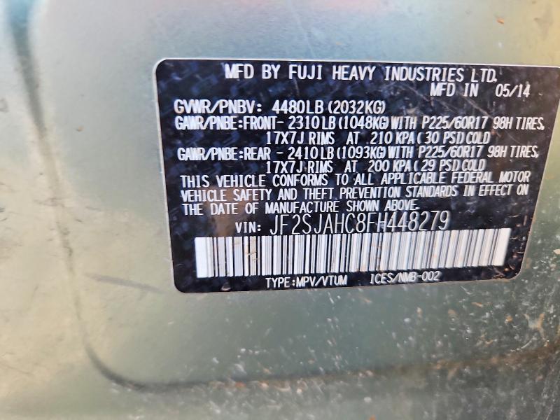 Aukcja sprzedaży 2015 Subaru Forester, vin: JF2SJAHC8FH448279, numer aukcji: 64095236