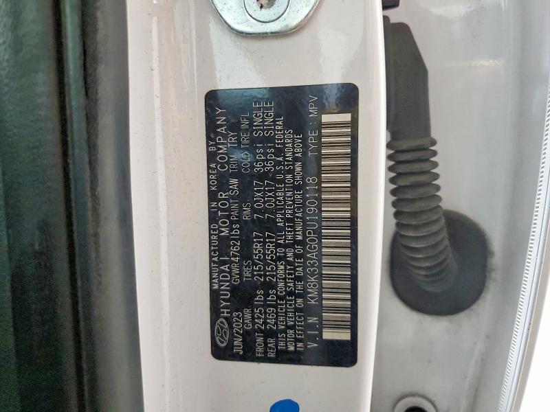 63334976 :رقم المزاد ، KM8K33AG0PU190118 vin ، 2023 Hyundai Kona مزاد بيع