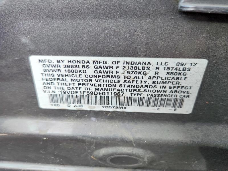 Auction sale of the 2013 Acura Ilx, vin: 19VDE1F59DE011967, lot number: 64314176