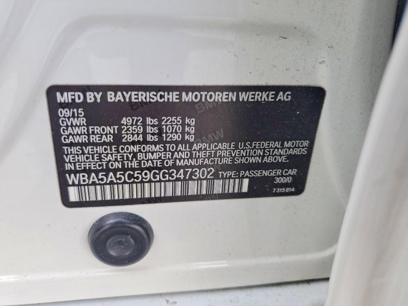 64918516 :رقم المزاد ، WBA5A5C59GG347302 vin ، 2016 Bmw 528 مزاد بيع