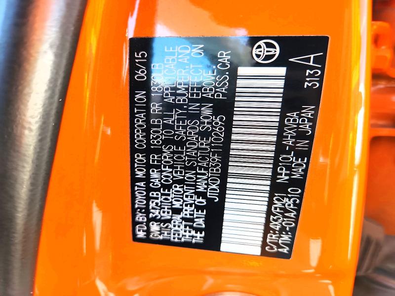 2015 Toyota Prius C მანქანა იყიდება აუქციონზე, vin: JTDKDTB39F1102695, აუქციონის ნომერი: 65027936