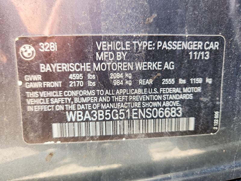65988386 :رقم المزاد ، WBA3B5G51ENS06683 vin ، 2014 Bmw 328 مزاد بيع