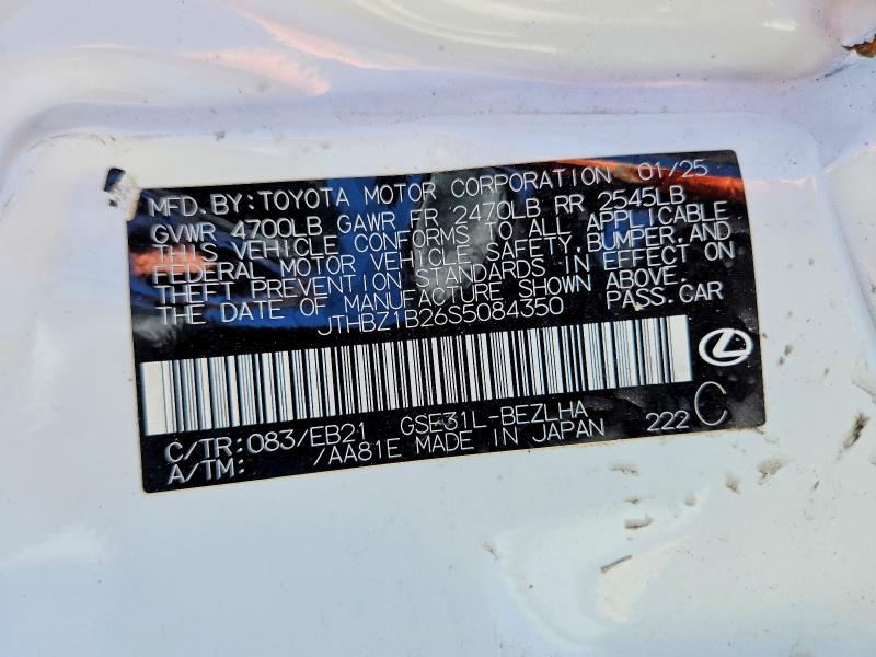 Aukcja sprzedaży 2025 Lexus Is 350, vin: JTHBZ1B26S5084350, numer aukcji: 64499086