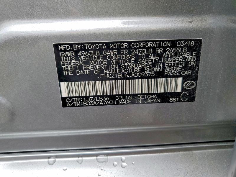 63718826 :رقم المزاد ، JTHCZ1BL6JA009375 vin ، 2018 Lexus Gs 350 مزاد بيع