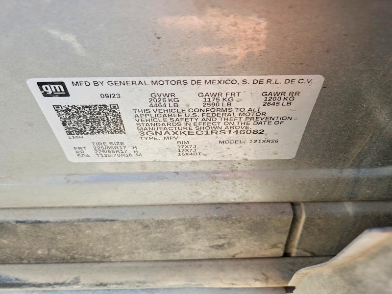 Продажа на аукционе авто 2024 Chevrolet Equinox, vin: 3GNAXKEG1RS146082, номер лота: 64416316