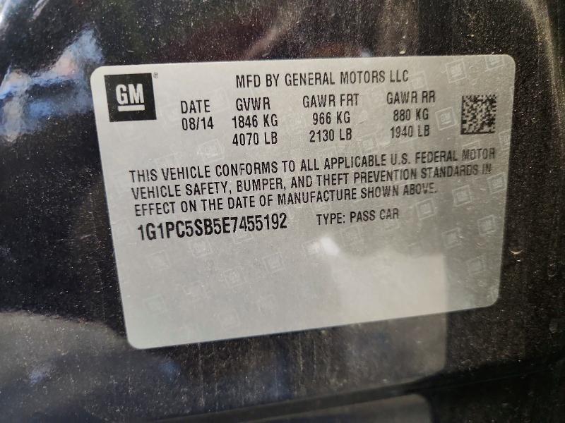 66807506 :رقم المزاد ، 1G1PC5SB5E7455192 vin ، 2014 Chevrolet Cruze مزاد بيع