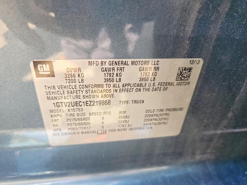 Aukcja sprzedaży 2014 Gmc Sierra, vin: 1GTV2UEC1EZ219868, numer aukcji: 65310696