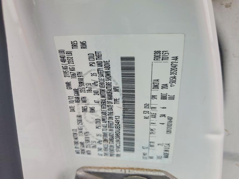 64140126 :رقم المزاد ، 1FMCU9G96DUB54913 vin ، 2013 Ford Escape مزاد بيع