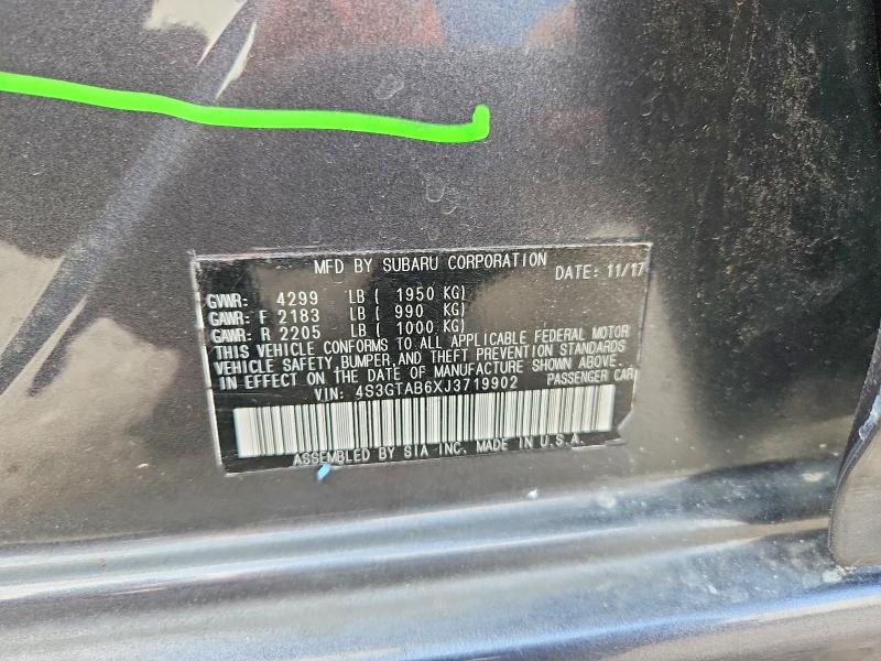Продаж на аукціоні авто 2018 Subaru Impreza, vin: 4S3GTAB6XJ3719902, номер лоту: 64079336
