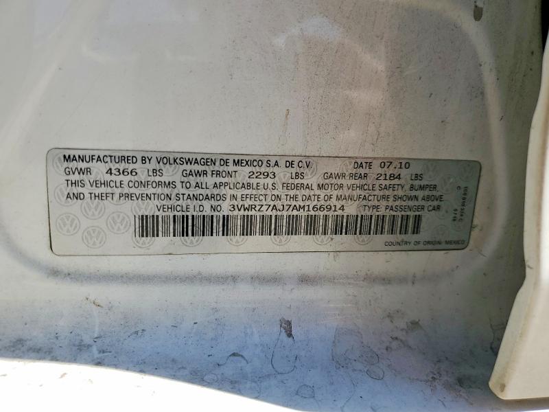 Продажа на аукционе авто 2010 Volkswagen Jetta, vin: 3VWRZ7AJ7AM166914, номер лота: 65575286