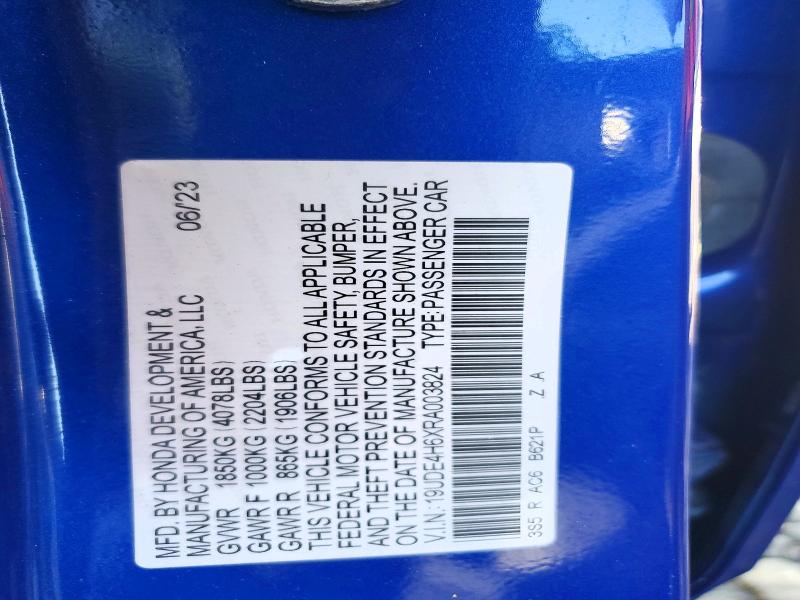 2024 Acura Integra მანქანა იყიდება აუქციონზე, vin: 19UDE4H6XRA003824, აუქციონის ნომერი: 63851686