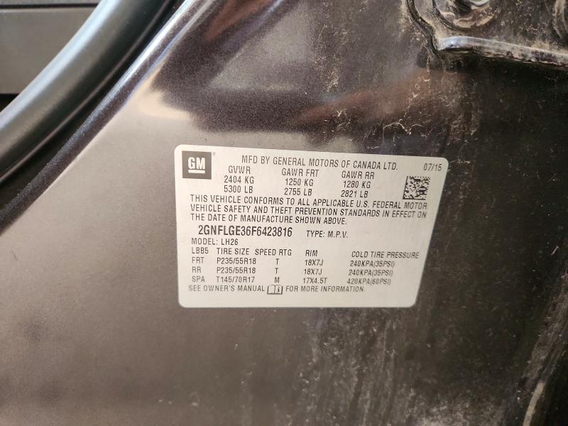 63850286 :رقم المزاد ، 2GNFLGE36F6423816 vin ، 2015 Chevrolet Equinox مزاد بيع