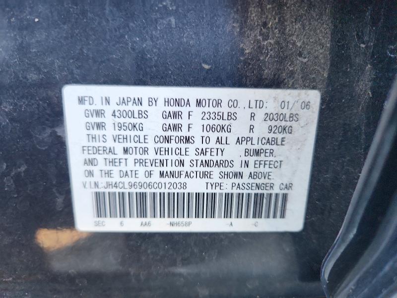 Продажа на аукционе авто 2006 Acura Tsx, vin: JH4CL96906C012038, номер лота: 65044116