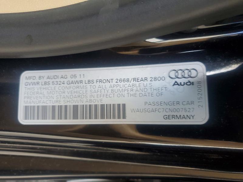 Aukcja sprzedaży 2012 Audi A7, vin: WAUSGAFC7CN007527, numer aukcji: 64312026