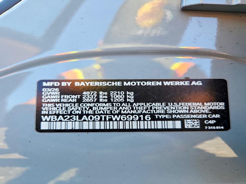 2026 Bmw 330xi მანქანა იყიდება აუქციონზე, vin: WBA23LA09TFW69916, აუქციონის ნომერი: 66742206