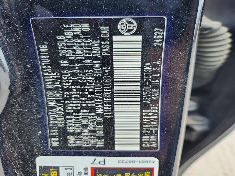 Продажа на аукционе авто 2015 Toyota Camry, vin: 4T1BF1FK6FU063445, номер лота: 66906606
