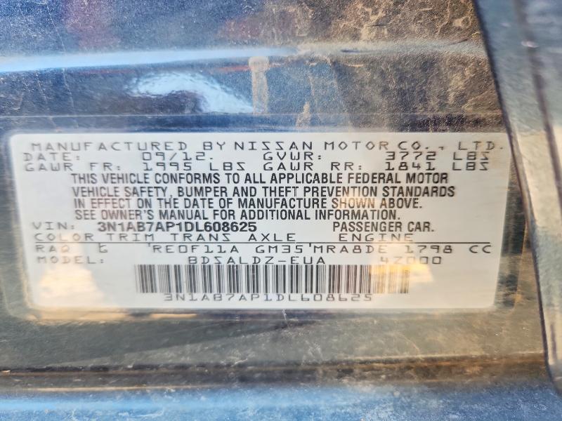 2013 Nissan Sentra მანქანა იყიდება აუქციონზე, vin: 3N1AB7AP1DL608625, აუქციონის ნომერი: 66904126