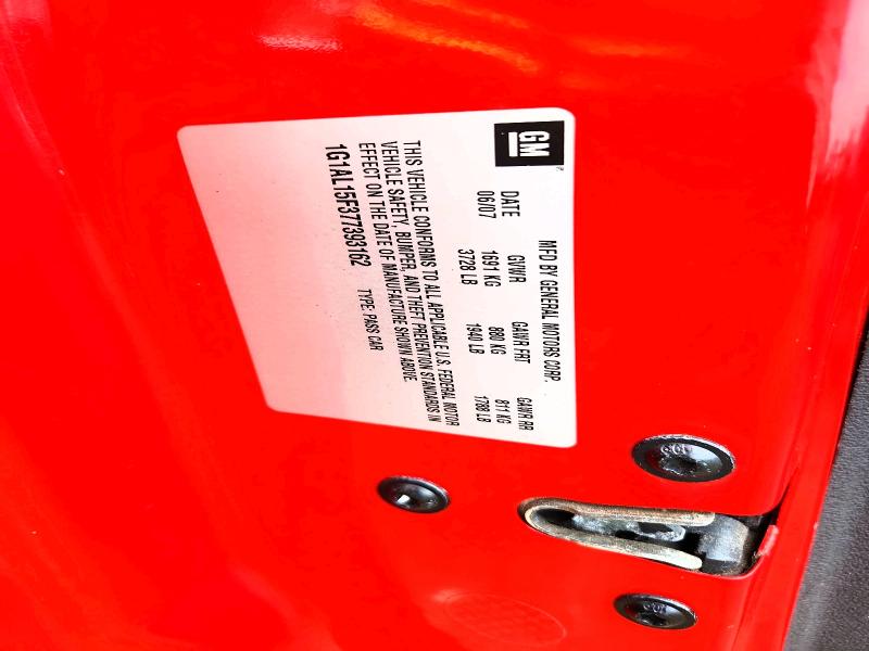 2007 Chevrolet Cobalt მანქანა იყიდება აუქციონზე, vin: 1G1AL15F377393162, აუქციონის ნომერი: 64120266