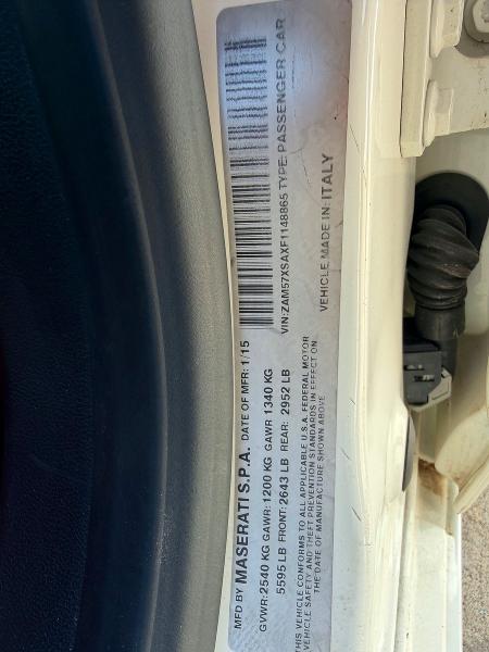 Продажа на аукционе авто 2015 Maserati Ghibli, vin: ZAM57XSAXF1148865, номер лота: 65774426