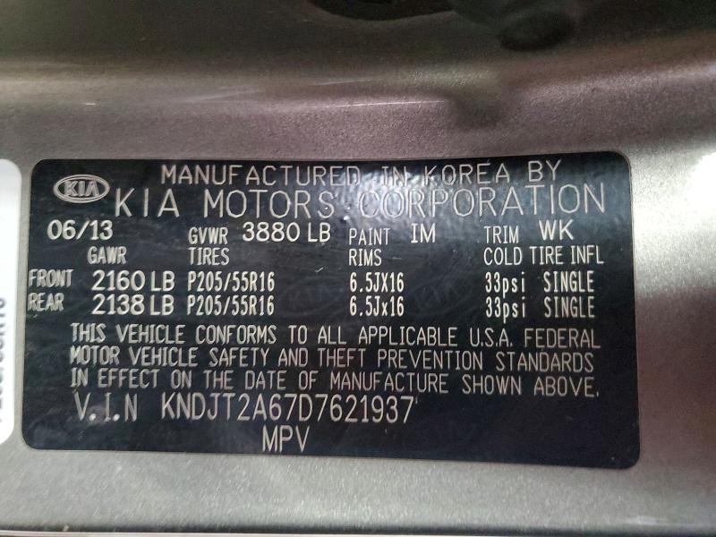 Aukcja sprzedaży 2013 Kia Soul, vin: KNDJT2A67D7621937, numer aukcji: 63586106