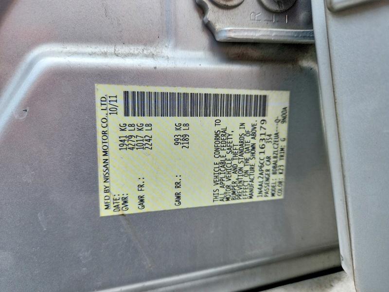 64476656 :رقم المزاد ، 1N4AL2AP6CC163179 vin ، 2012 Nissan Altima مزاد بيع