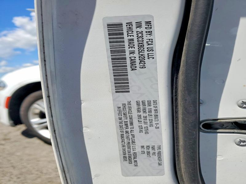 Aukcja sprzedaży 2020 Dodge Charger, vin: 2C3CDXBG5LH204219, numer aukcji: 66428256